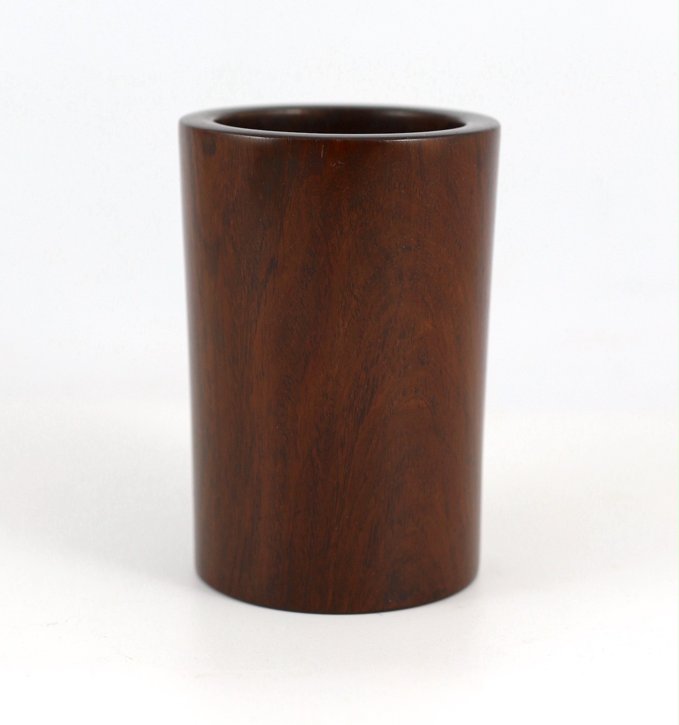 A Chinese huanghuali brushpot, bitong, 18th/19th century, 12.2cm high 8.5cm diameter